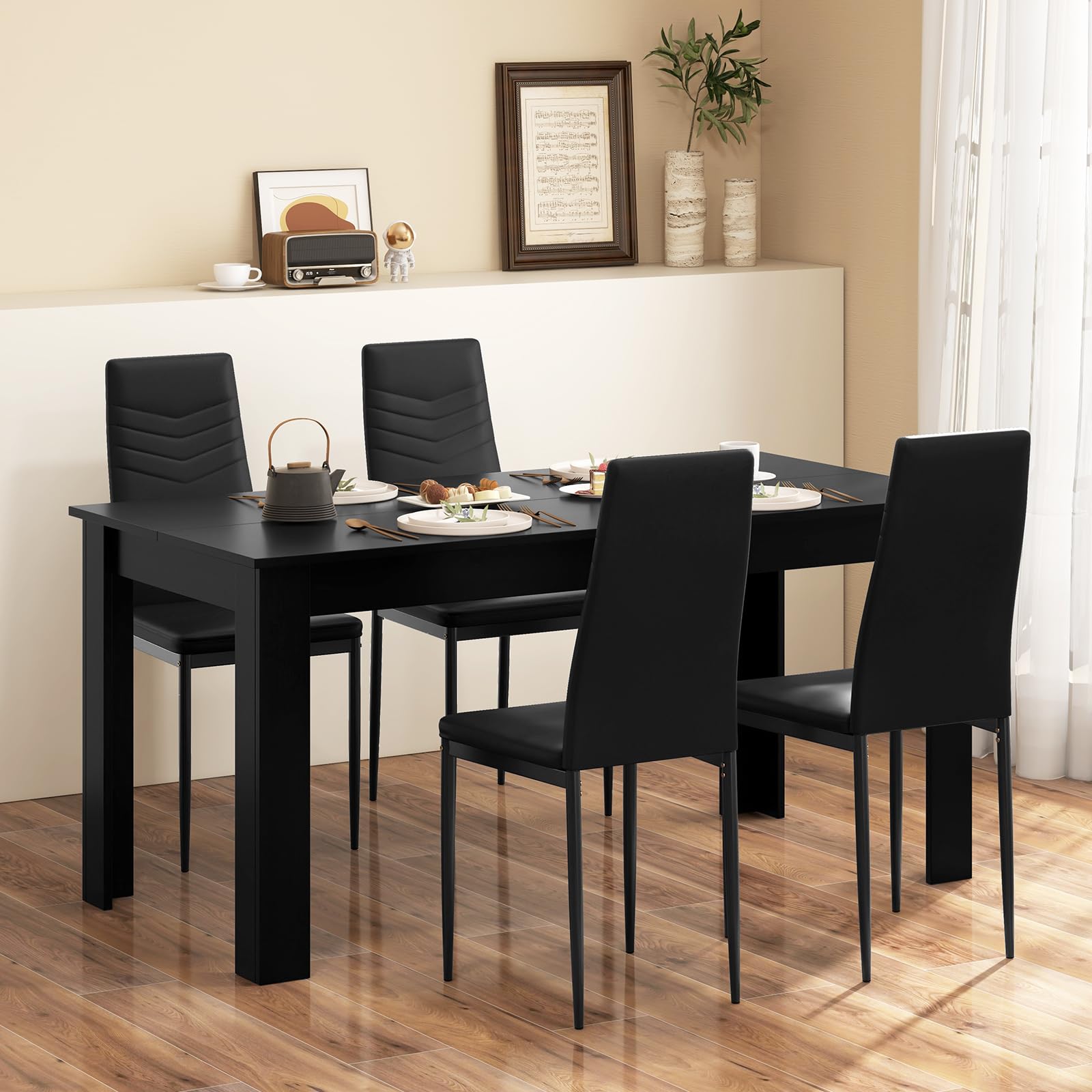 5-Piece Dining Table Set with 4 Chairs