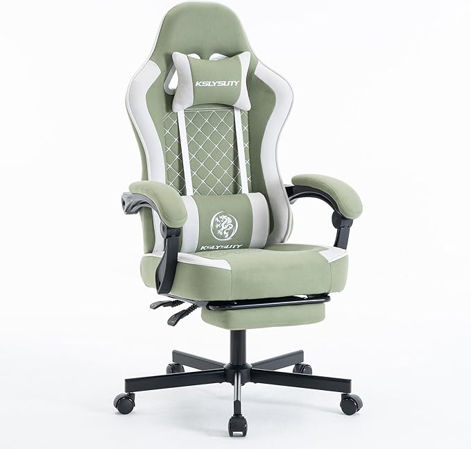 Gaming Chair with Footrest and Lumbar Support