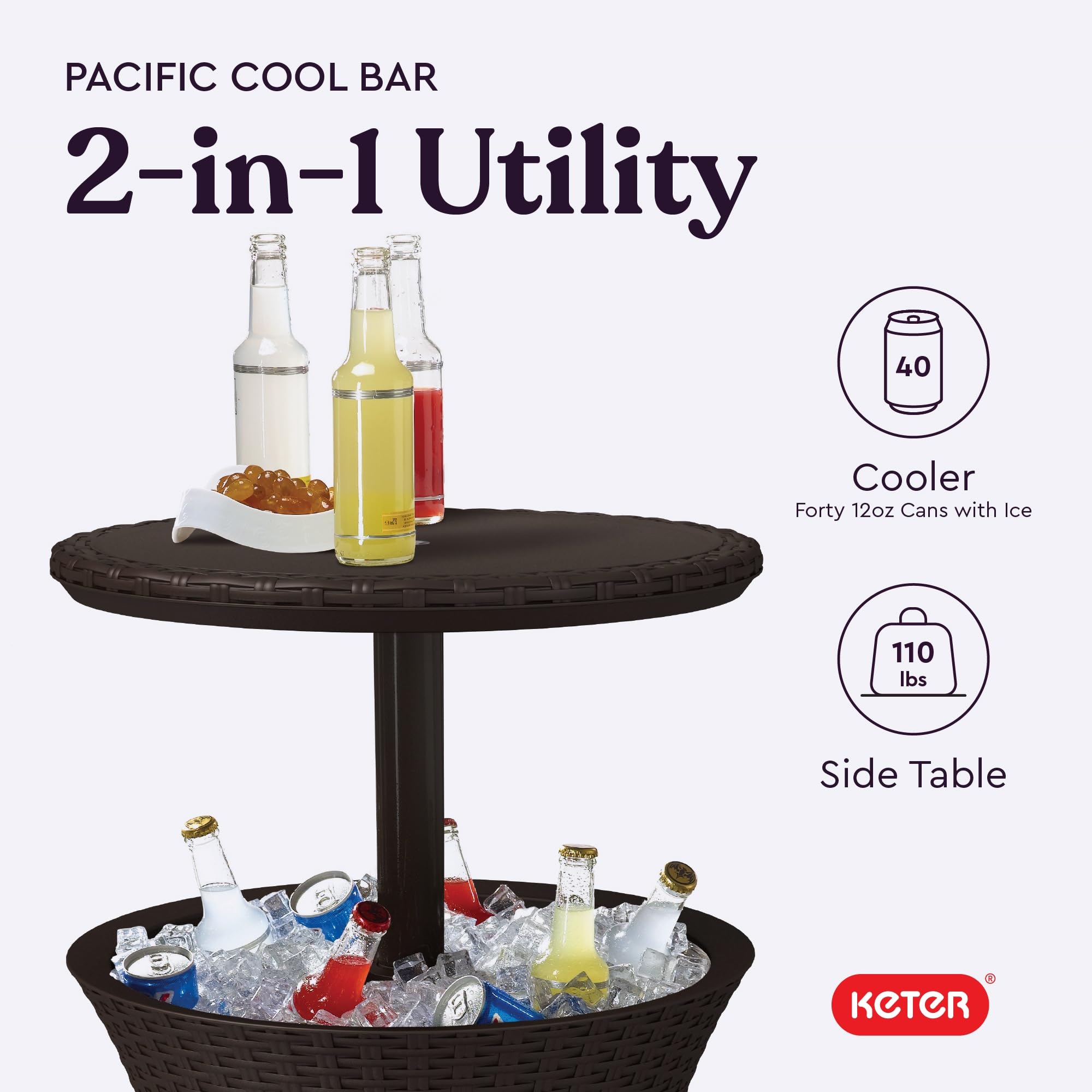 Pacific Cool Bar Outdoor Table with Cooler