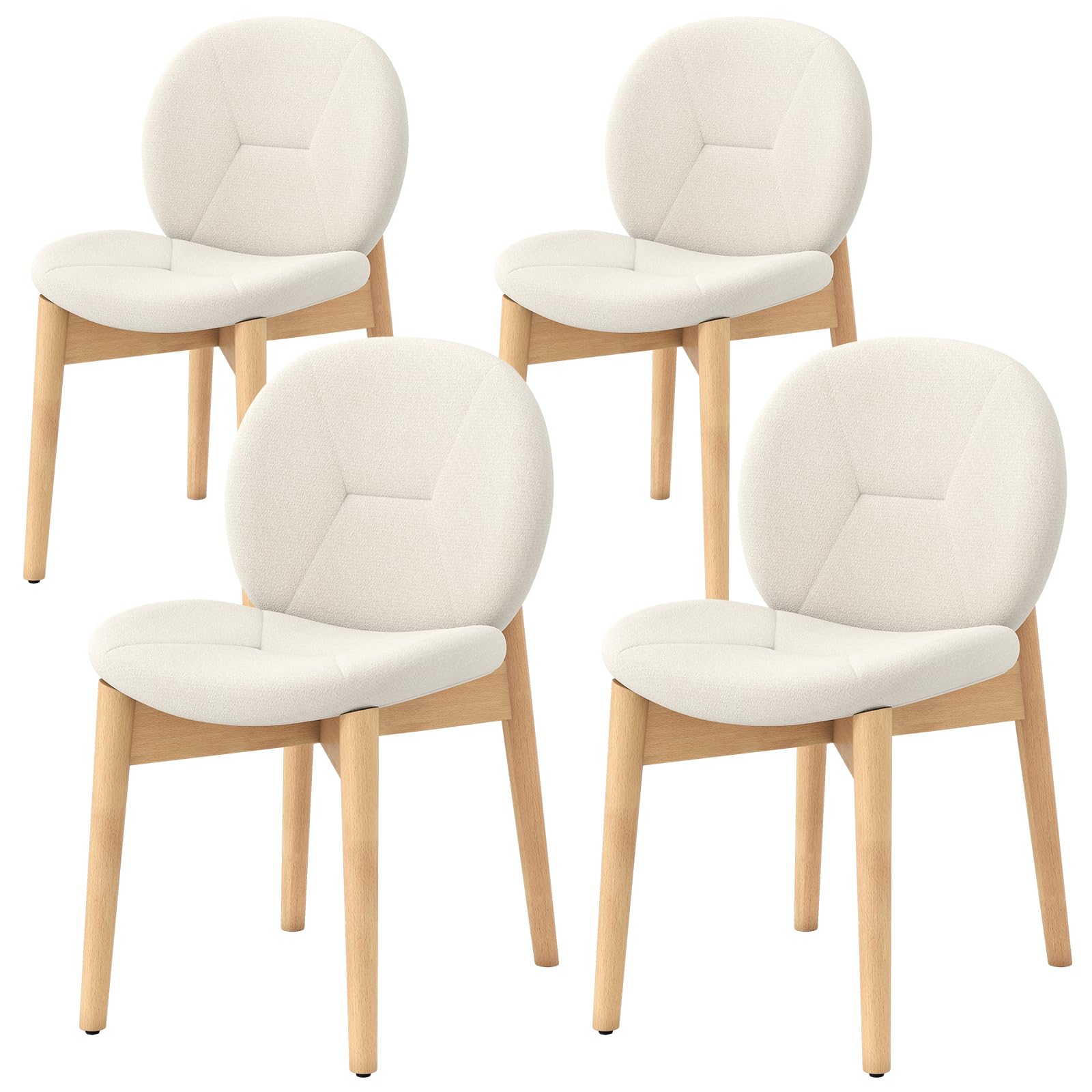 Modern Boucle Dining Chairs Set of 4
