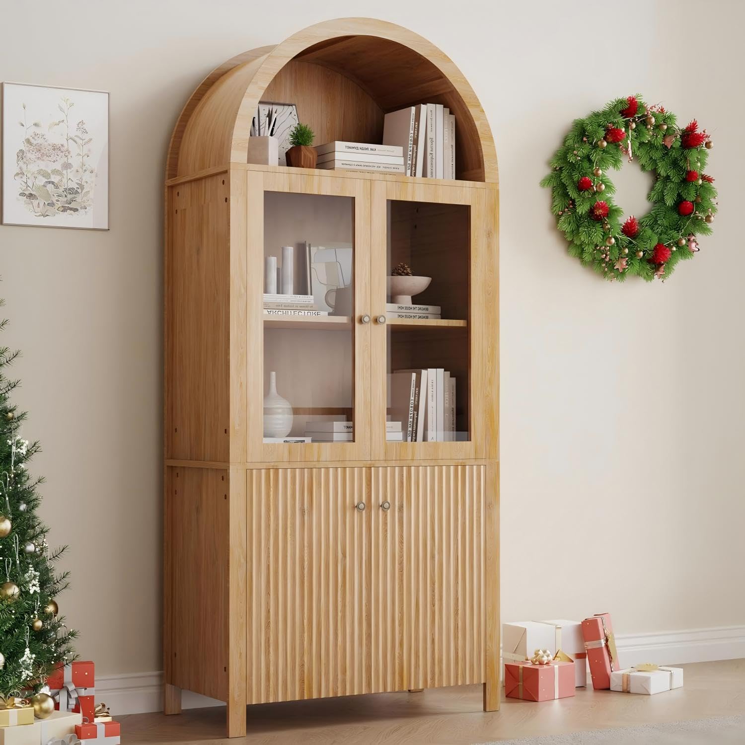 71" Arched Cabinet with Adjustable Shelves