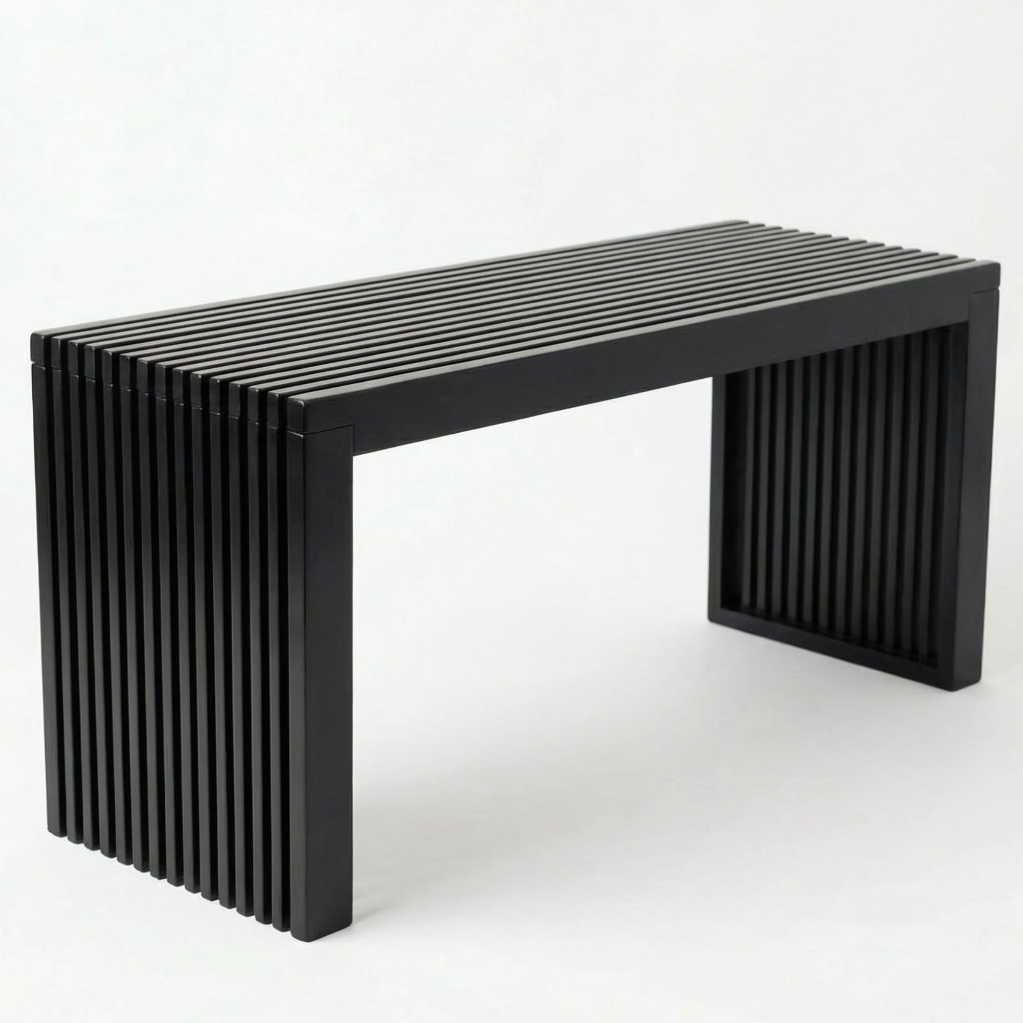 36 Inch Bamboo Bench Waterfall Black