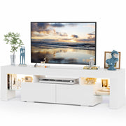 LED TV Stand with Drawer and Glass Shelves for 70 Inch TV