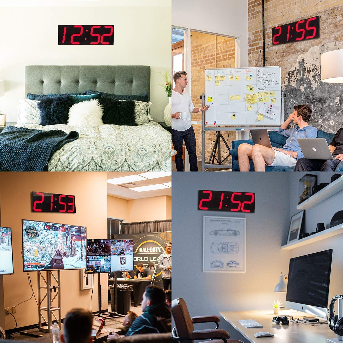 18 Inch Oversized Digital Wall Clock LED Display