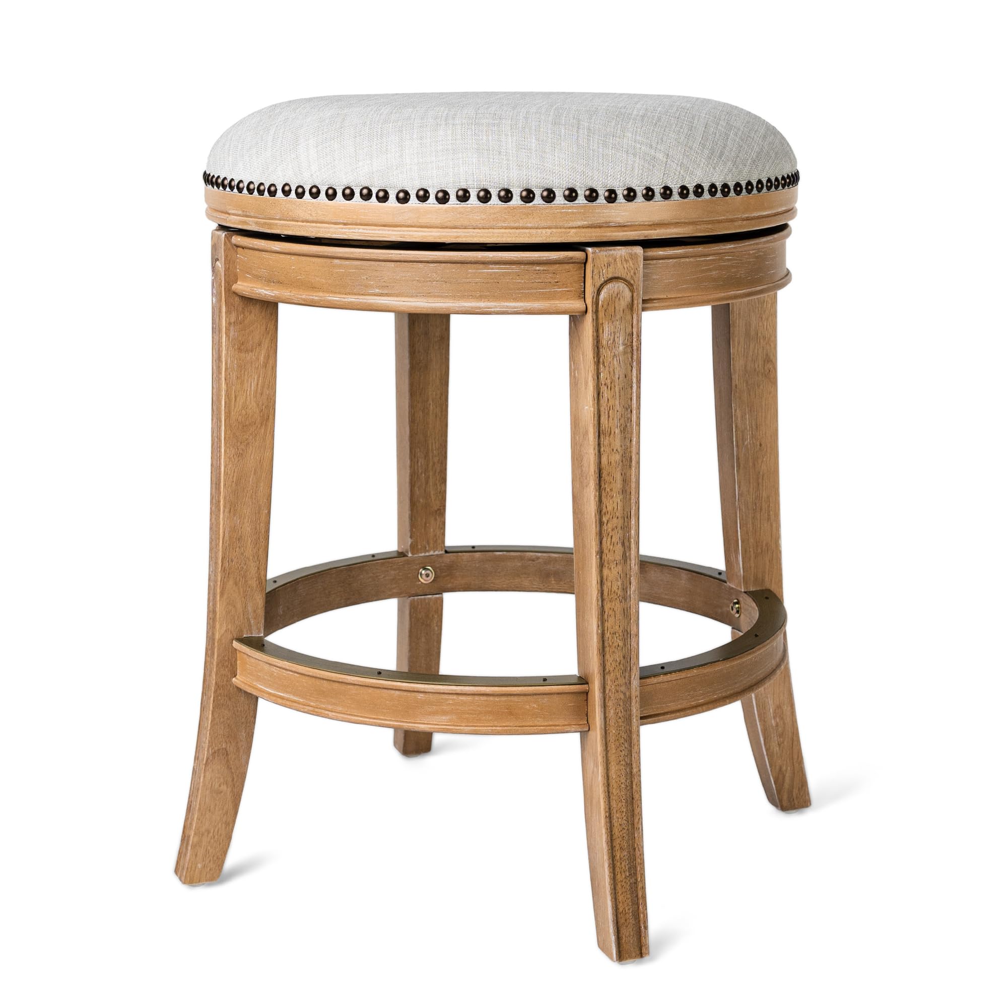 Alexander Backless Counter Stool with 180° Swivel and Footrest