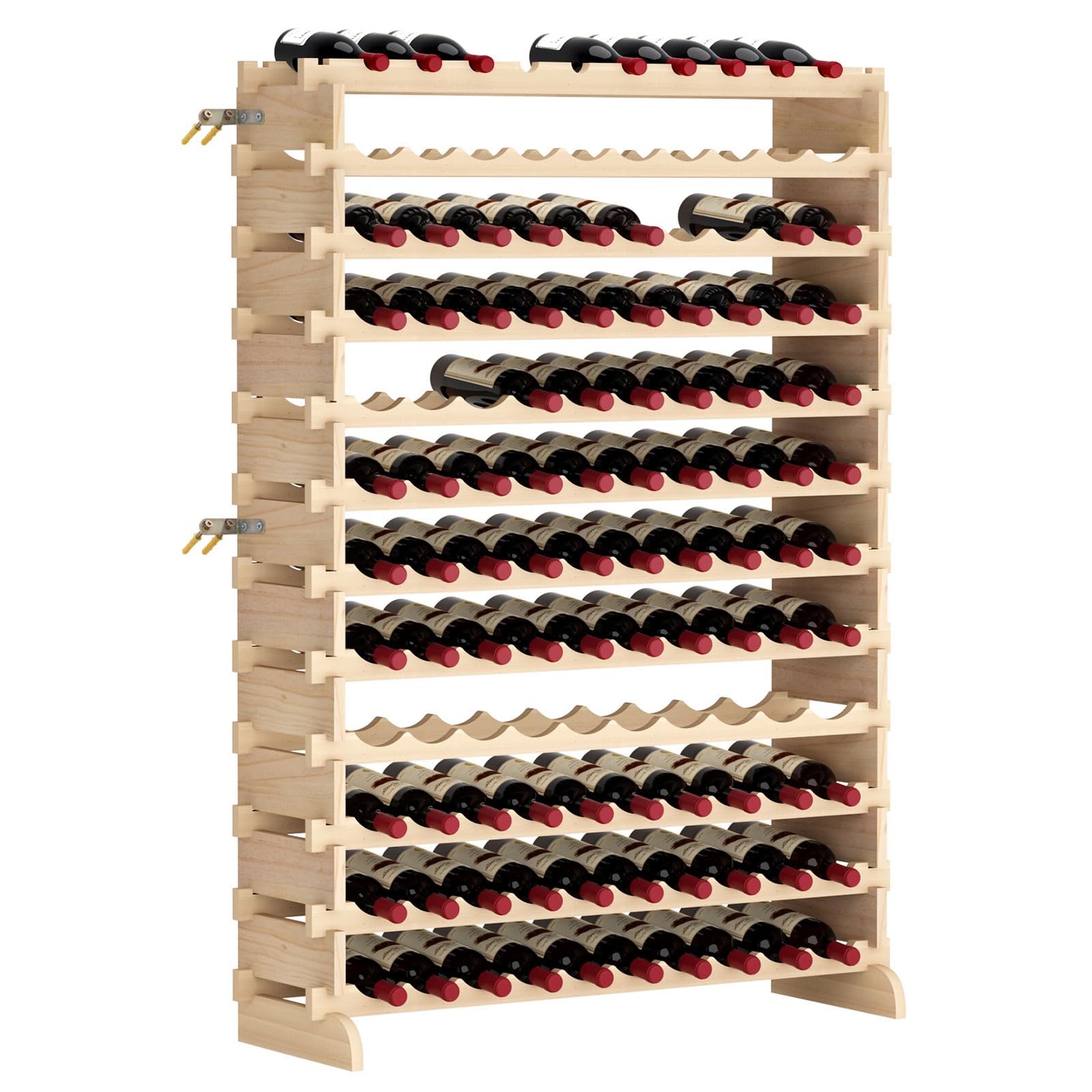 120-Bottle Pine Wood Wine Rack Stand