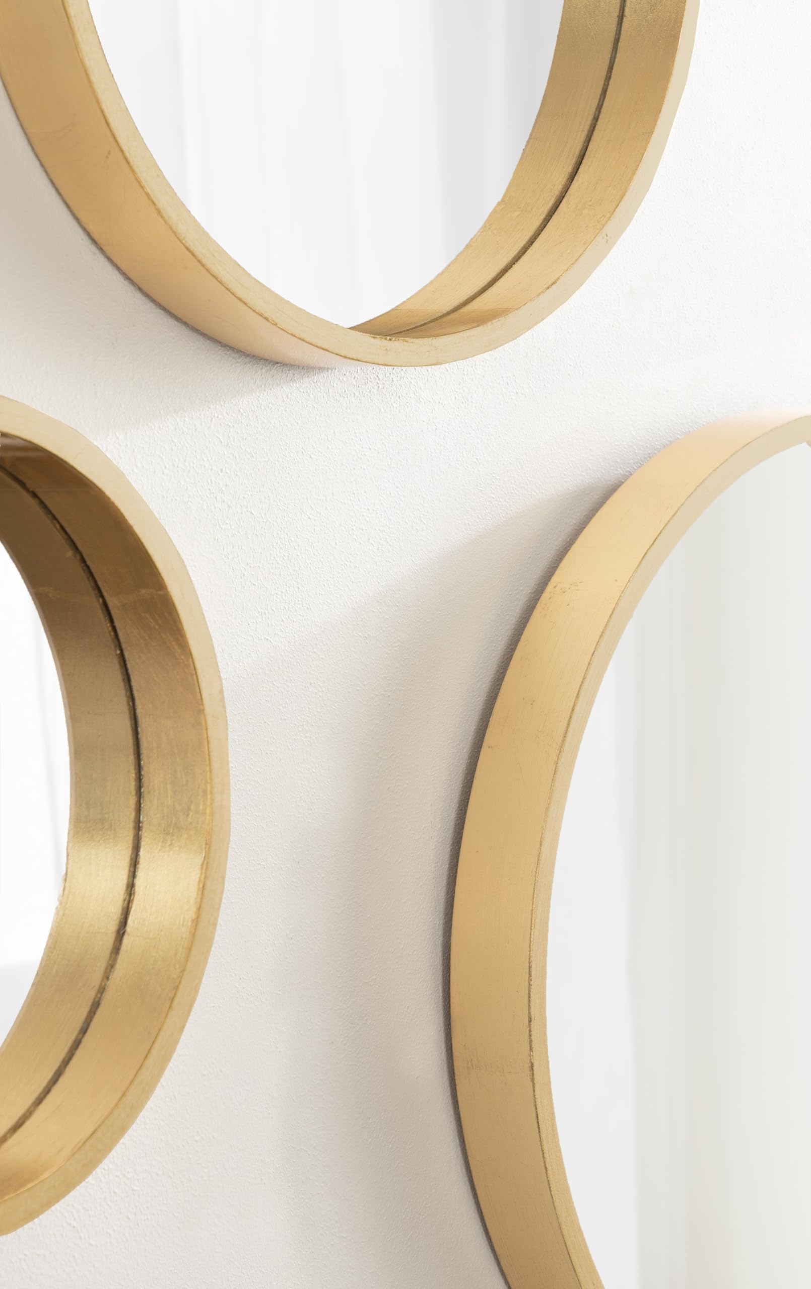 Travis Modern Round Wall Mirror Set - 3 Piece Gold Circle Mirrors