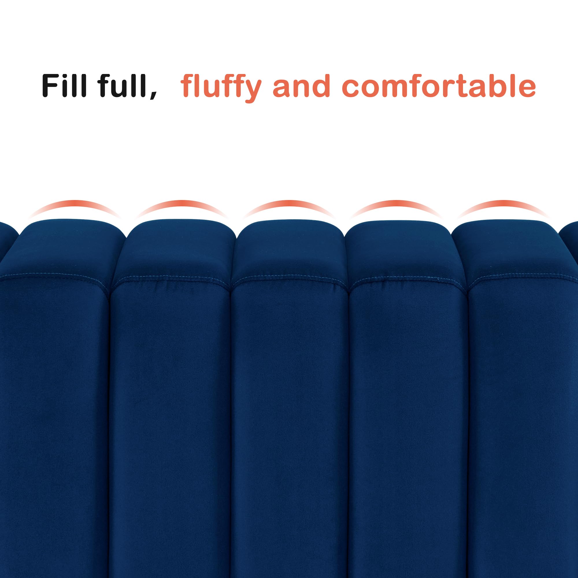 54" Velvet Ottoman Bench - Blue