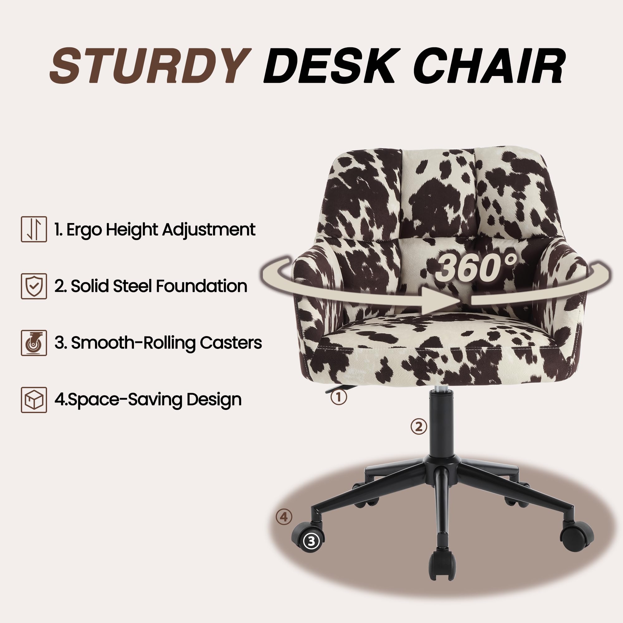 Swivel Office Desk Chairs with Wheels Set of 2