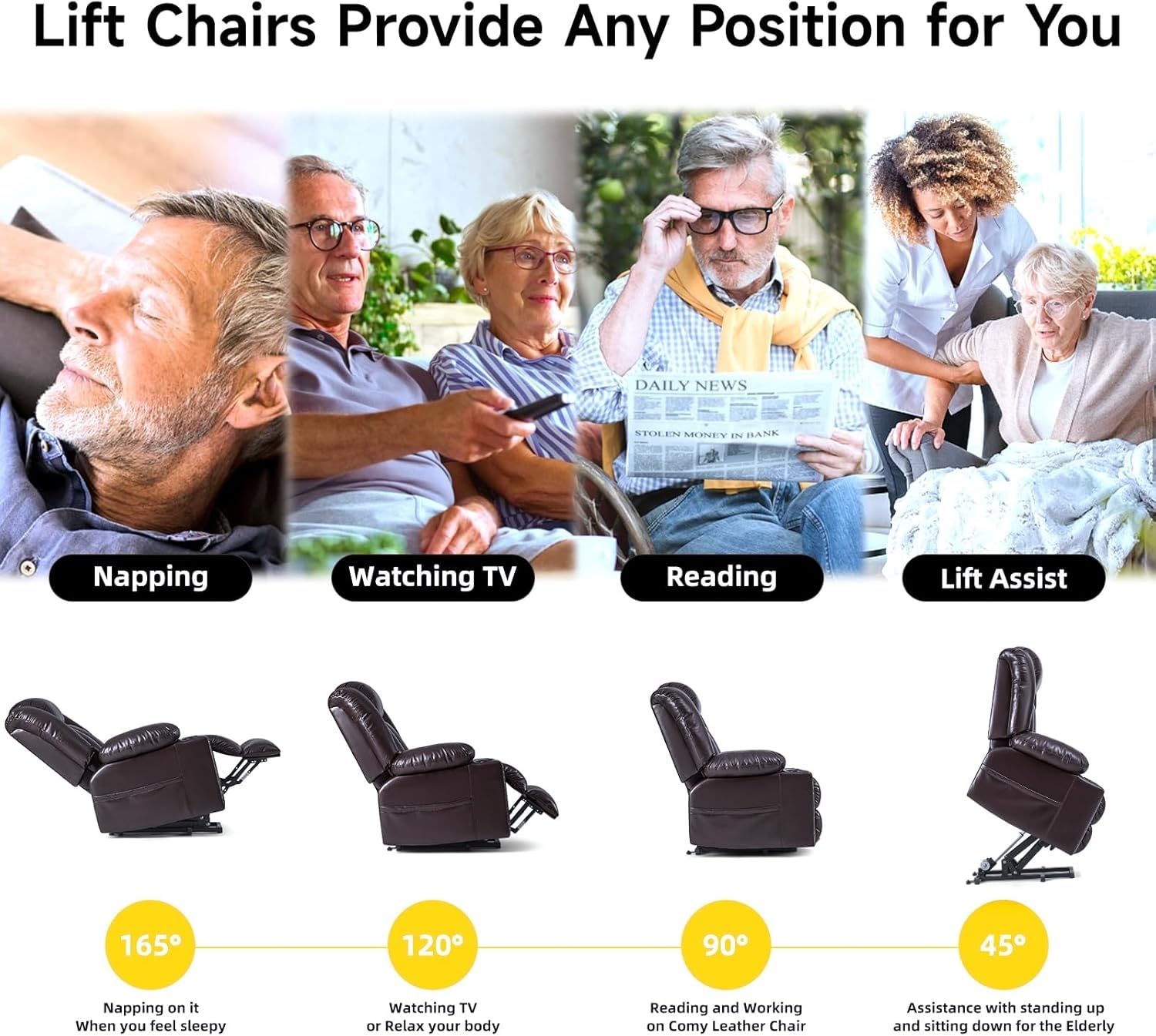 Power Lift Recliner Chair with Heat and Massage
