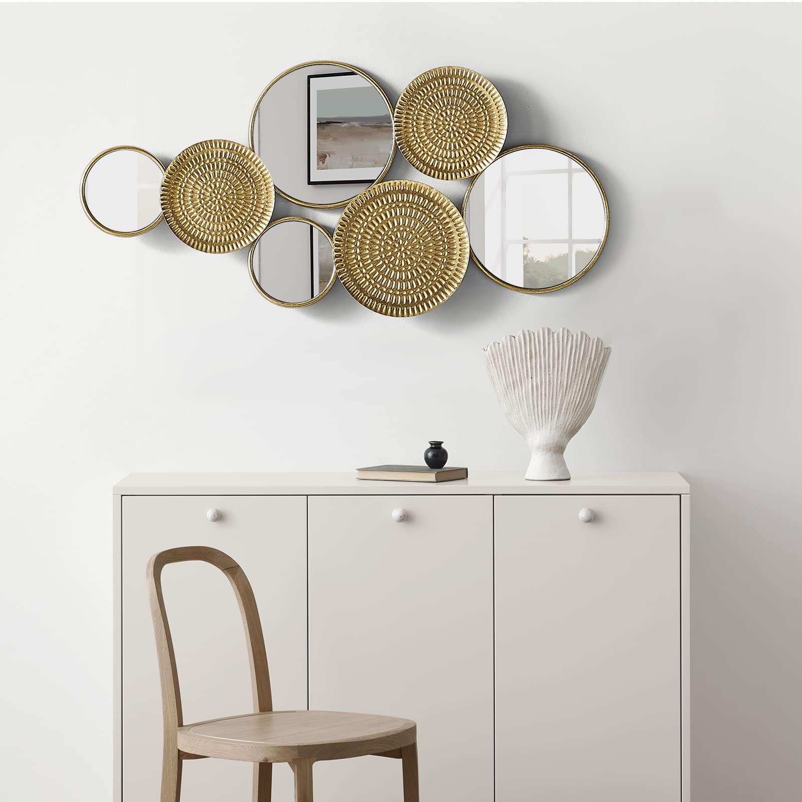Metal Wall Mirror with Multi Circle Plates