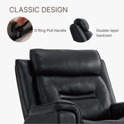 KISLOT Leather Recliner Chair, 360° Swivel Rocker for Adults Manual Rocking Reclining Chair with Adjustable Backrest Footrest for Living Room Bedroom Home Theater Seating