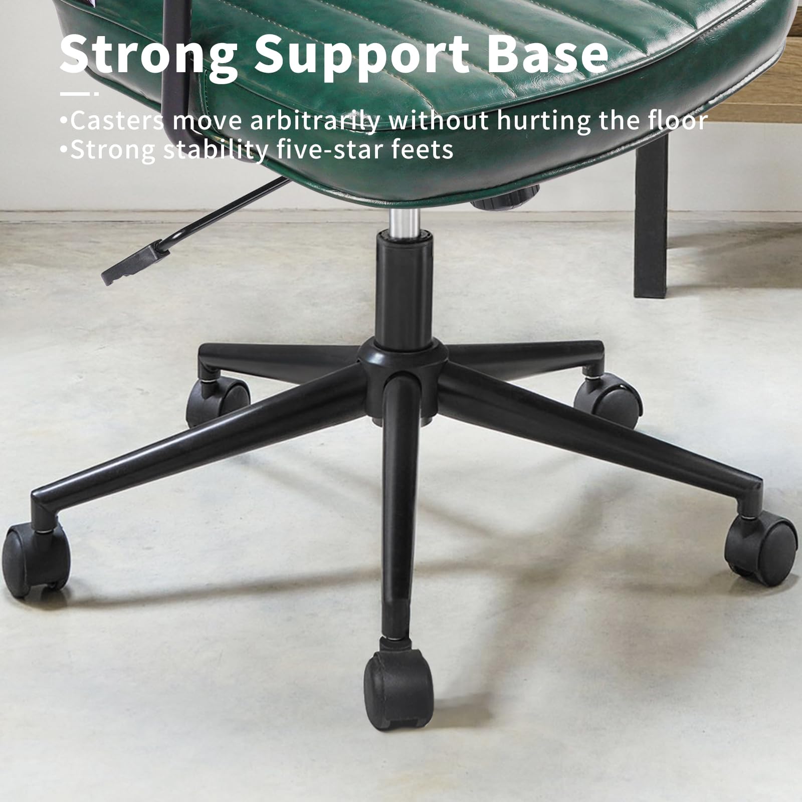 Mid Century Office Desk Chair with Wheels and Arms