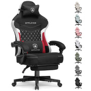 Fabric Gaming Chair with Pocket Spring Cushion and Adjustable Recliner