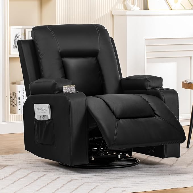 Swivel Recliner Chair with Cup Holders