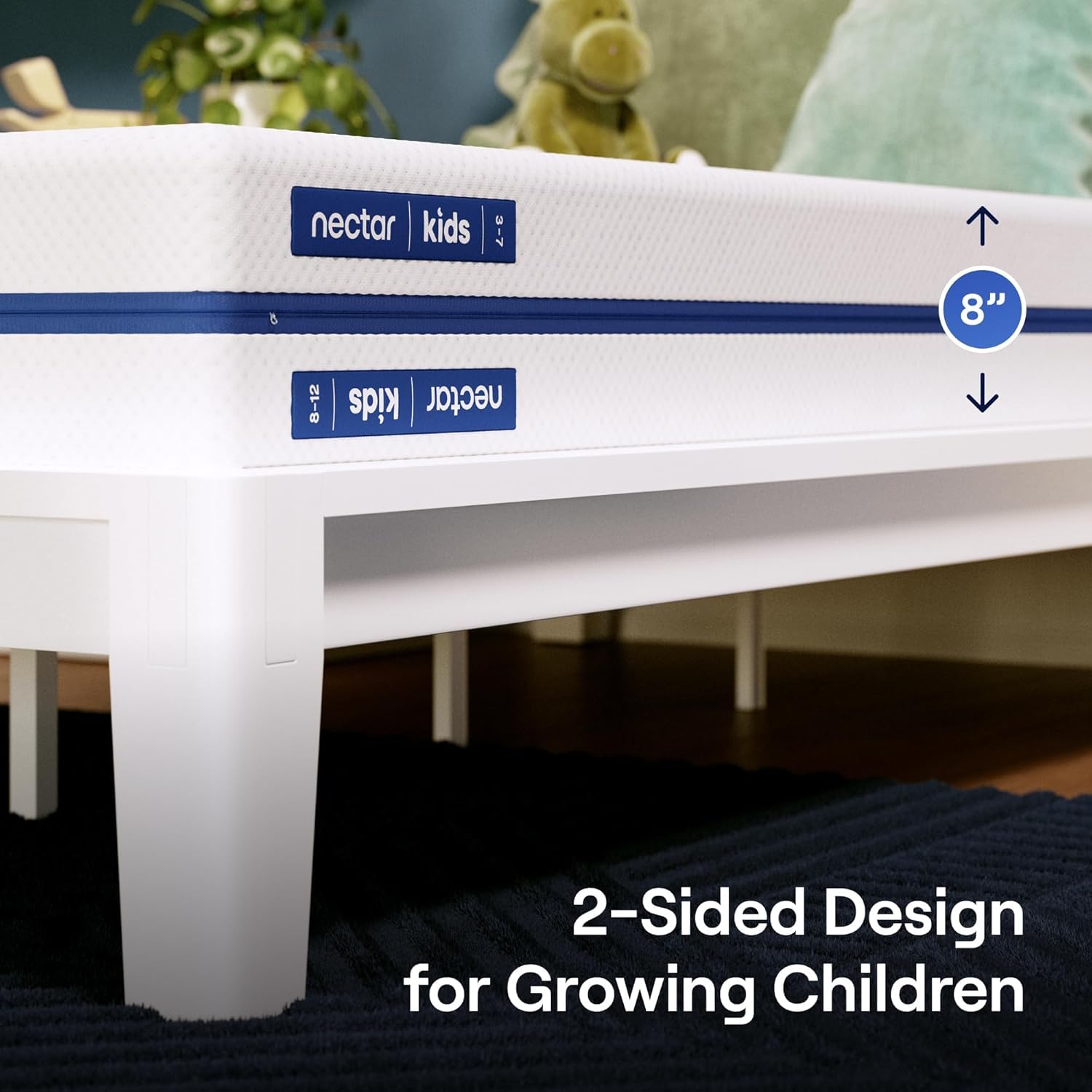 Twin Kids Mattress with Bamboo Bed Frame