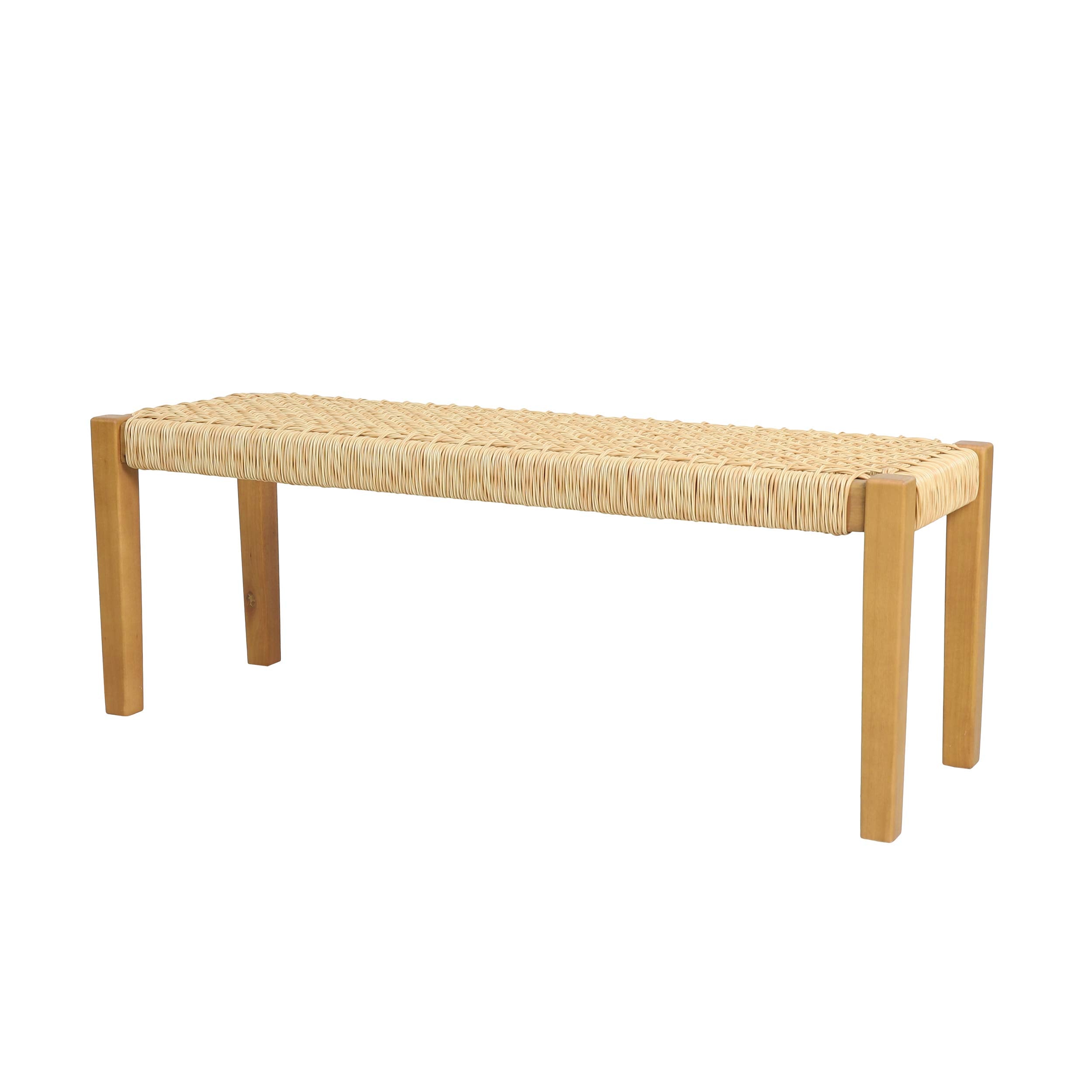 Isaac Outdoor Industrial Acacia Wood Bench