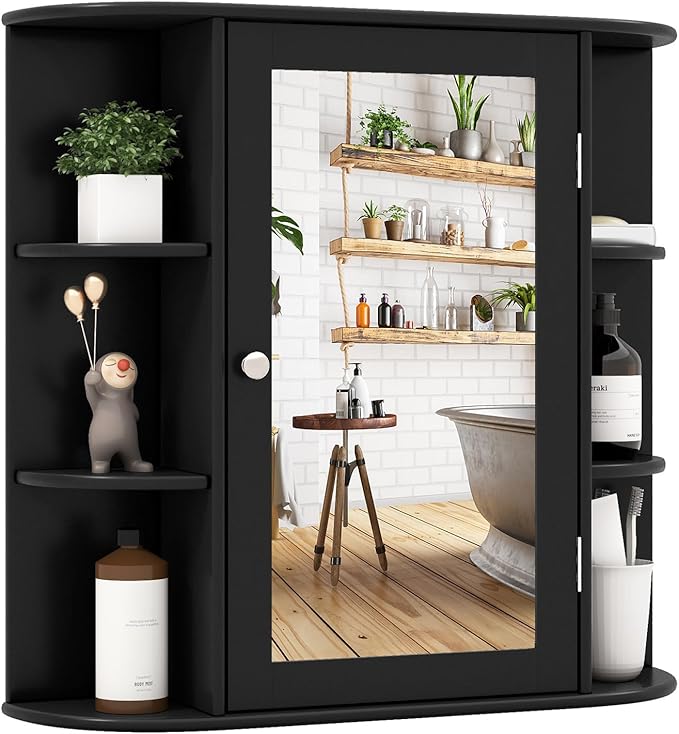 Bathroom Medicine Cabinet with Mirror Wall Mounted Storage Organizer