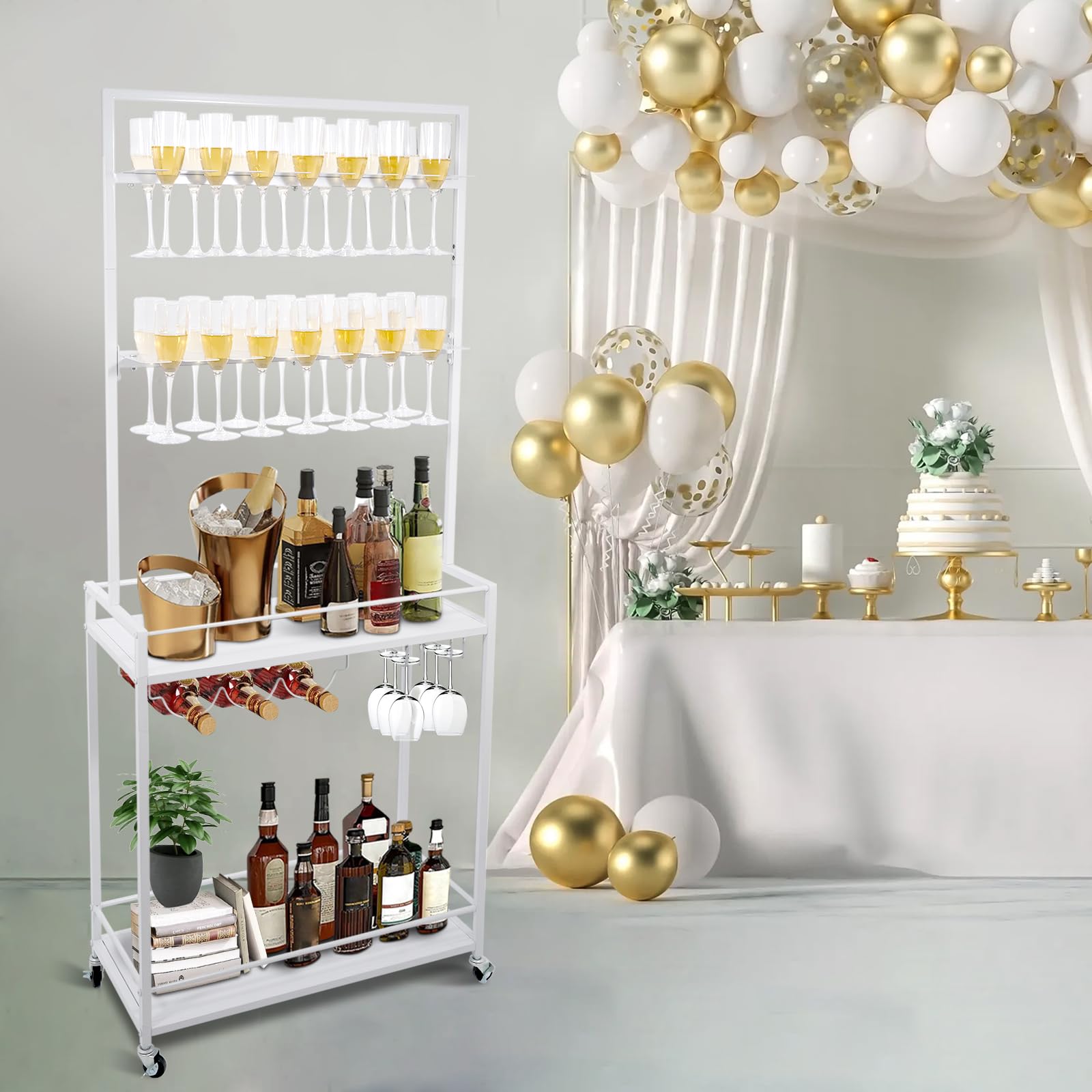 2-Tier Mobile Champagne Wall Holder