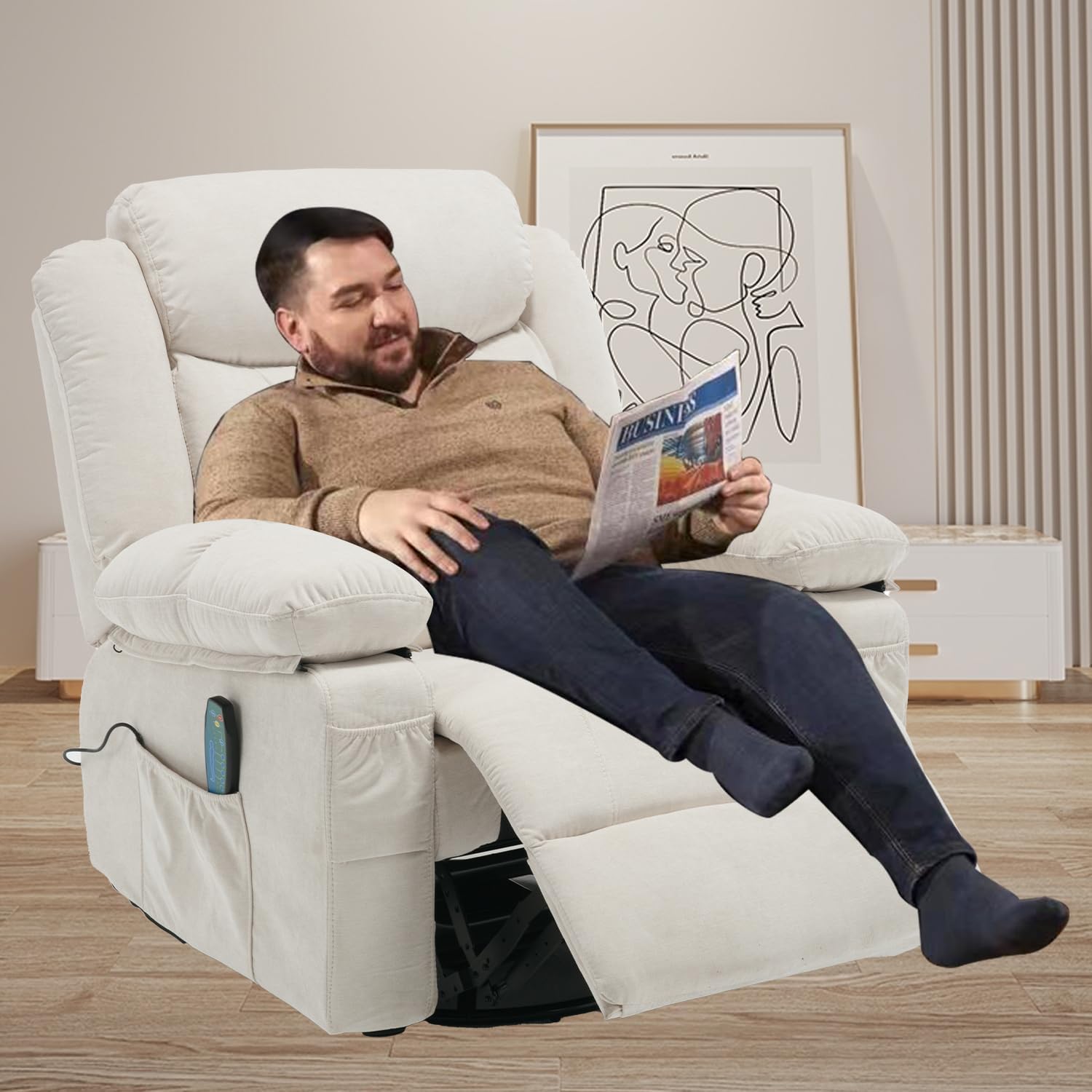 Swivel Rocker Massage Recliner Chair with Heat