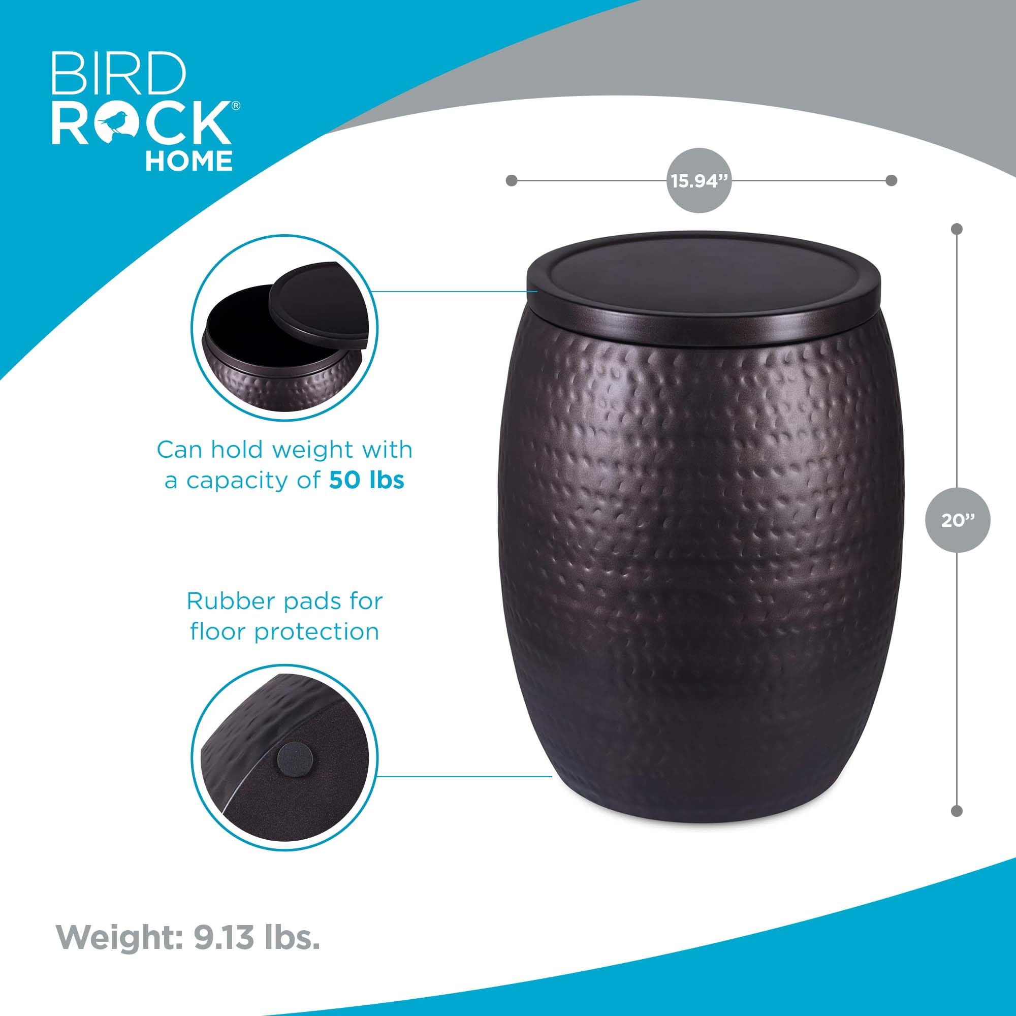 Iron Storage Side Table with Removable Lid