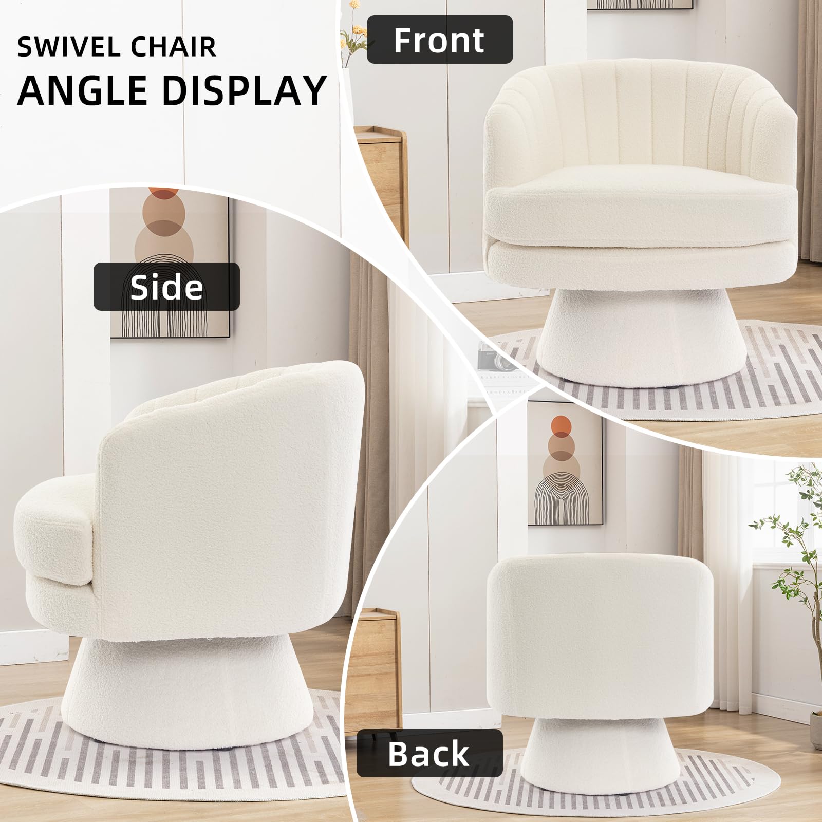 360° Swivel Barrel Chair with Armrest