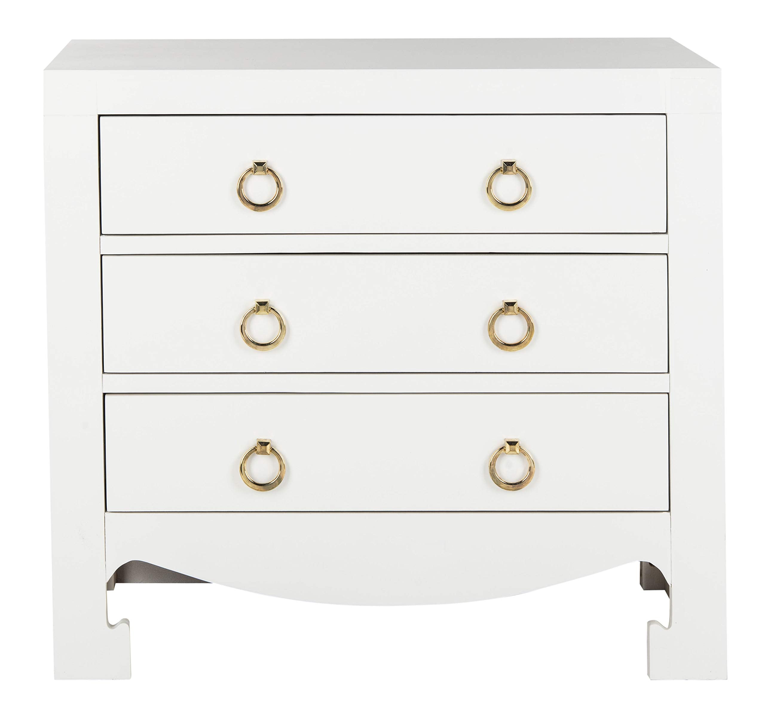 3-Drawer Chest White Gold