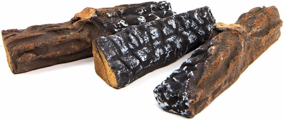 10-Piece Ceramic Fireplace Logs