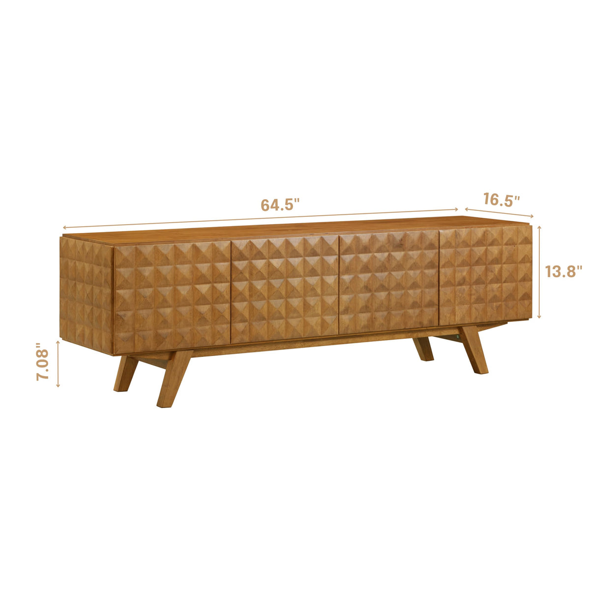Sapa Mid-Century Modern Solid Wood TV Stand 4-Door Media Console