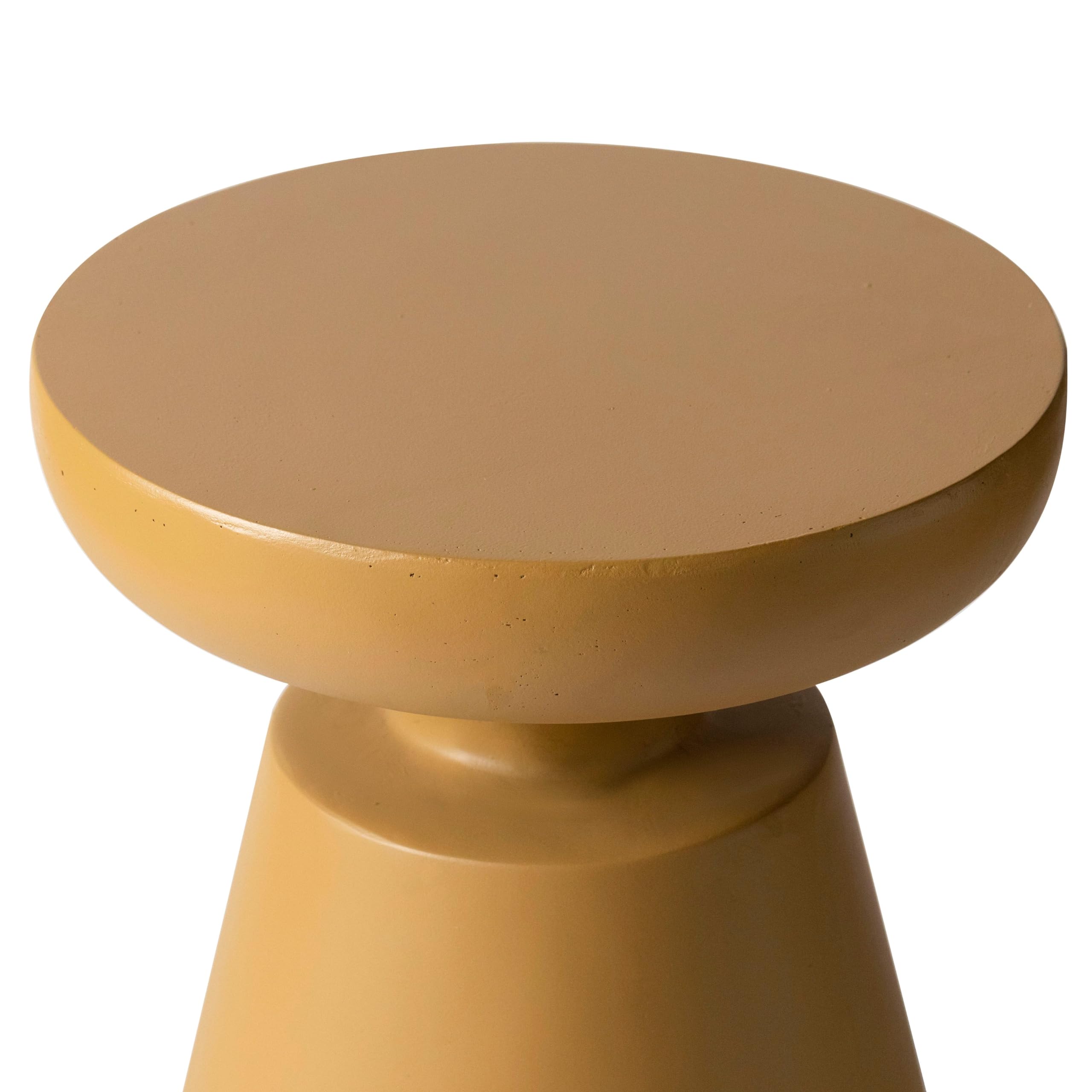 Round Fiberstone Side Table with Pedestal Base