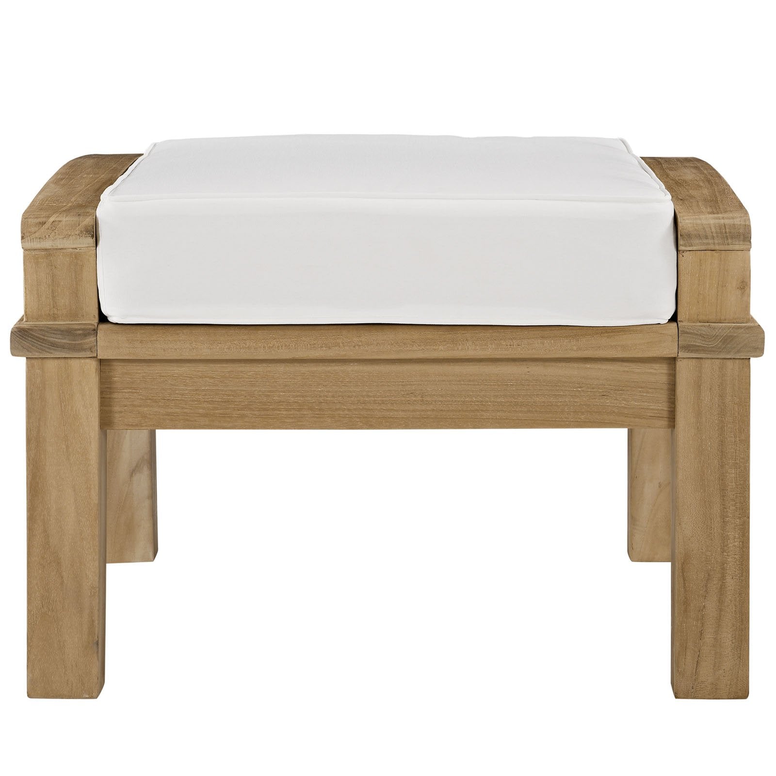 Teak Wood Outdoor Patio Ottoman with Cushion