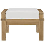 Teak Wood Outdoor Patio Ottoman with Cushion