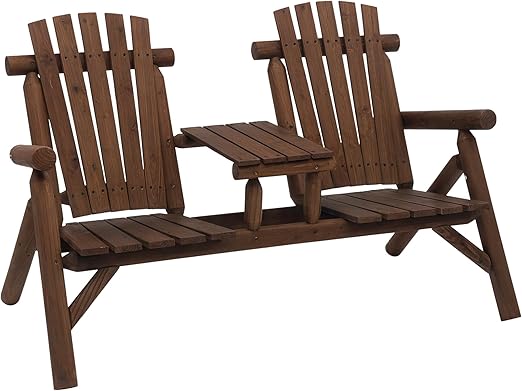 2-Seat Adirondack Bench with Center Table