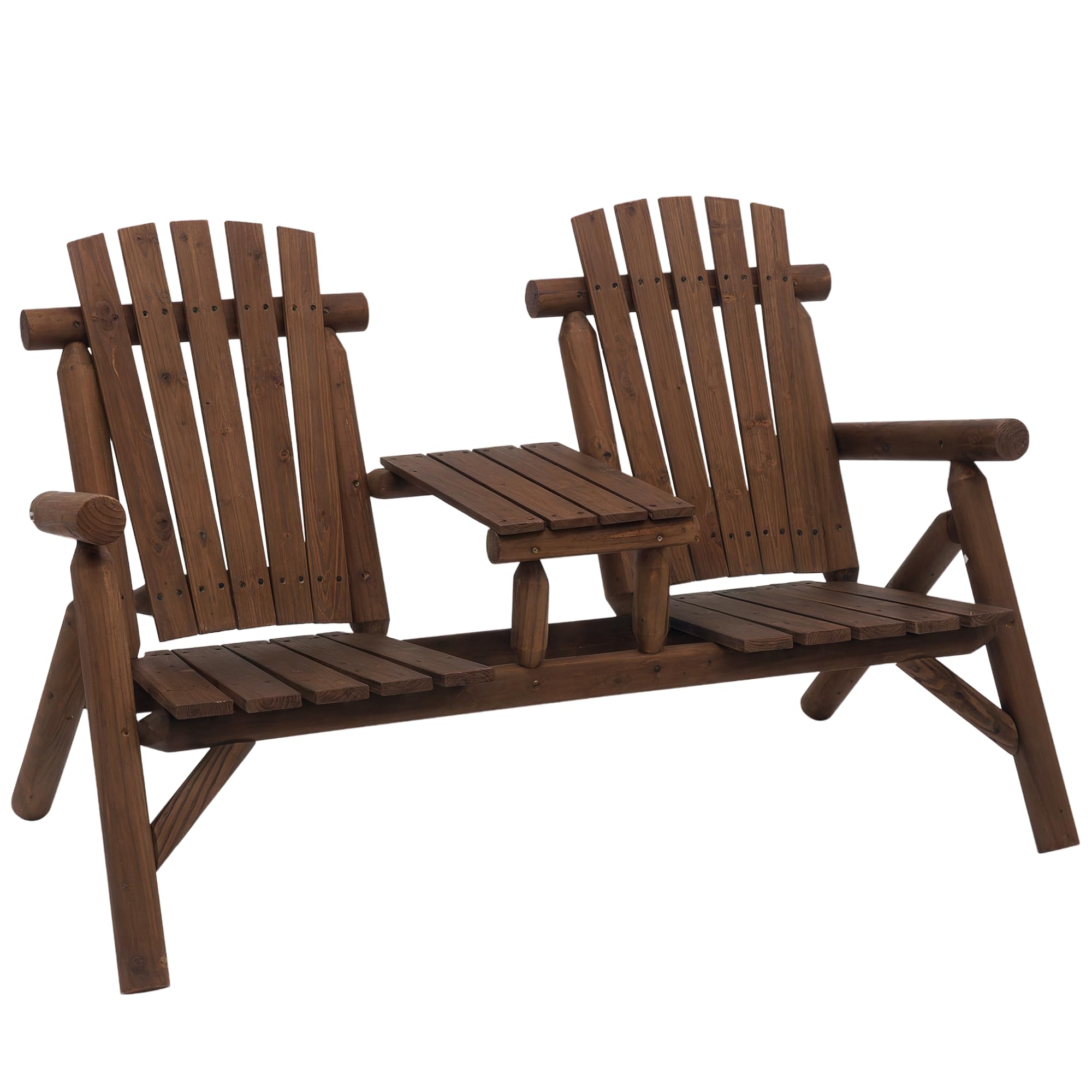 2-Seat Adirondack Bench with Center Table