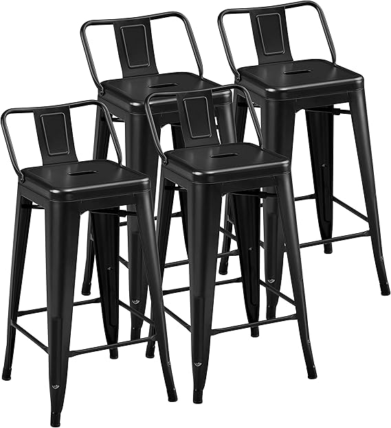 30 Inch Metal Bar Stools Set of 4