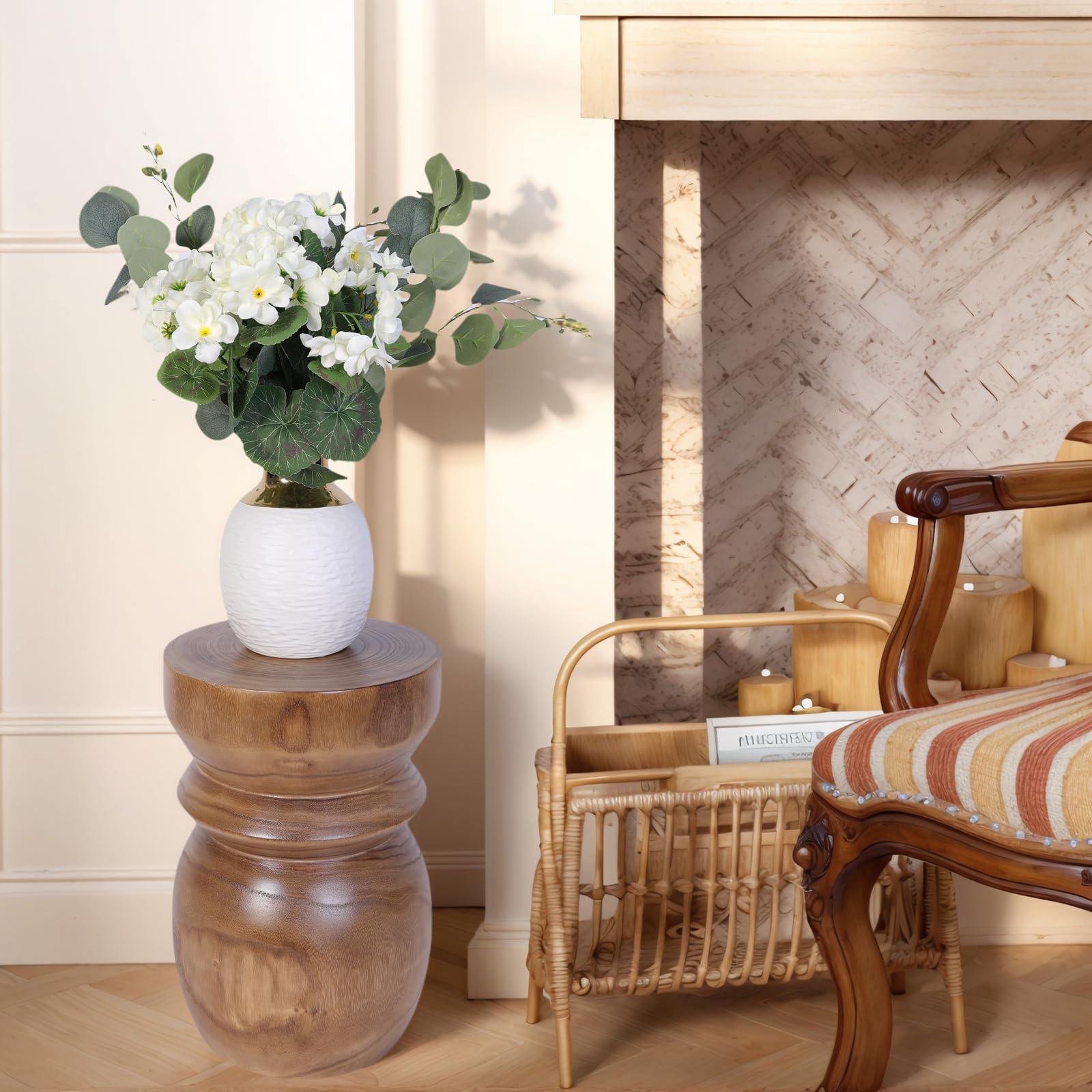 Handcrafted Tree Stump Side Table
