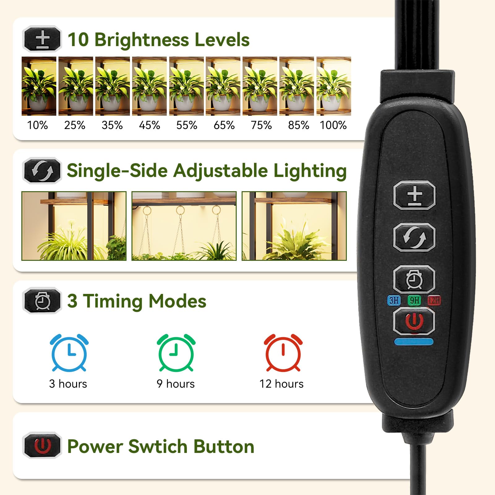 6-Tier Plant Stand with Grow Lights