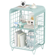 3-Tier Metal Side Table with Storage