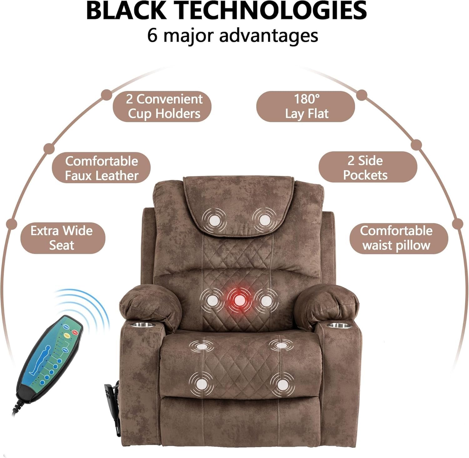 Power Lift Recliner Chair with Heat and Massage