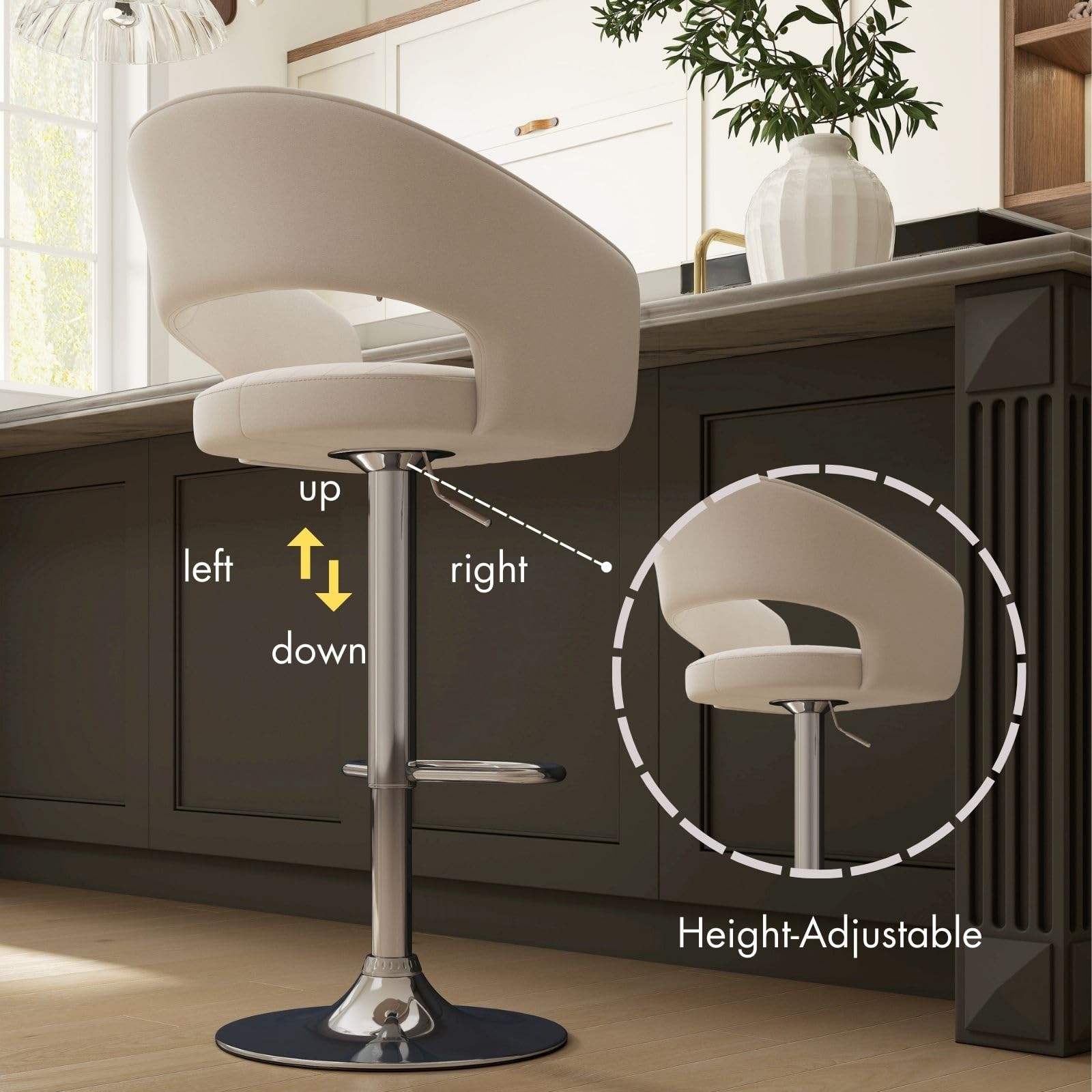 Adjustable Swivel Bar Stools Set of 2