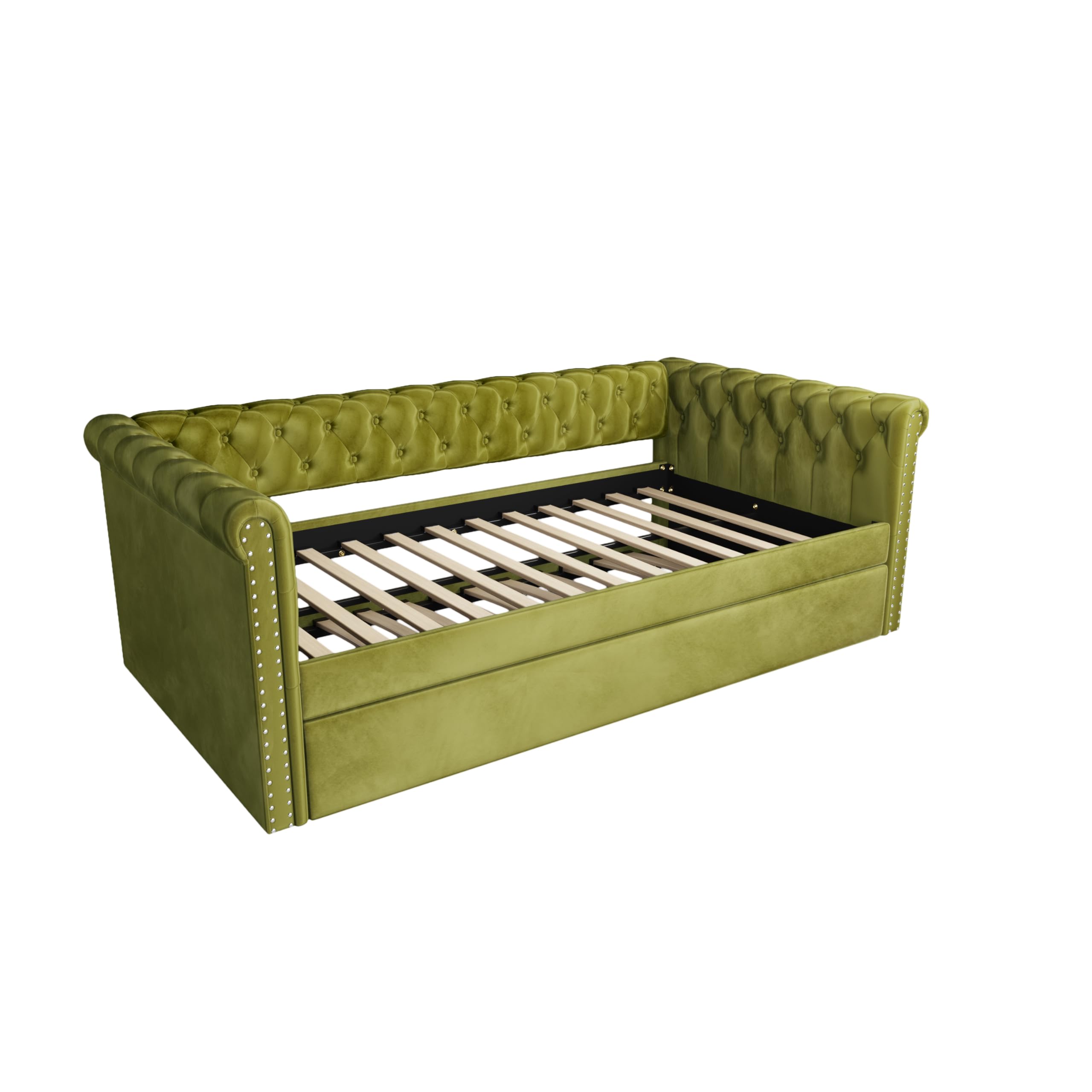 Upholstered Daybed with Trundle Twin Size