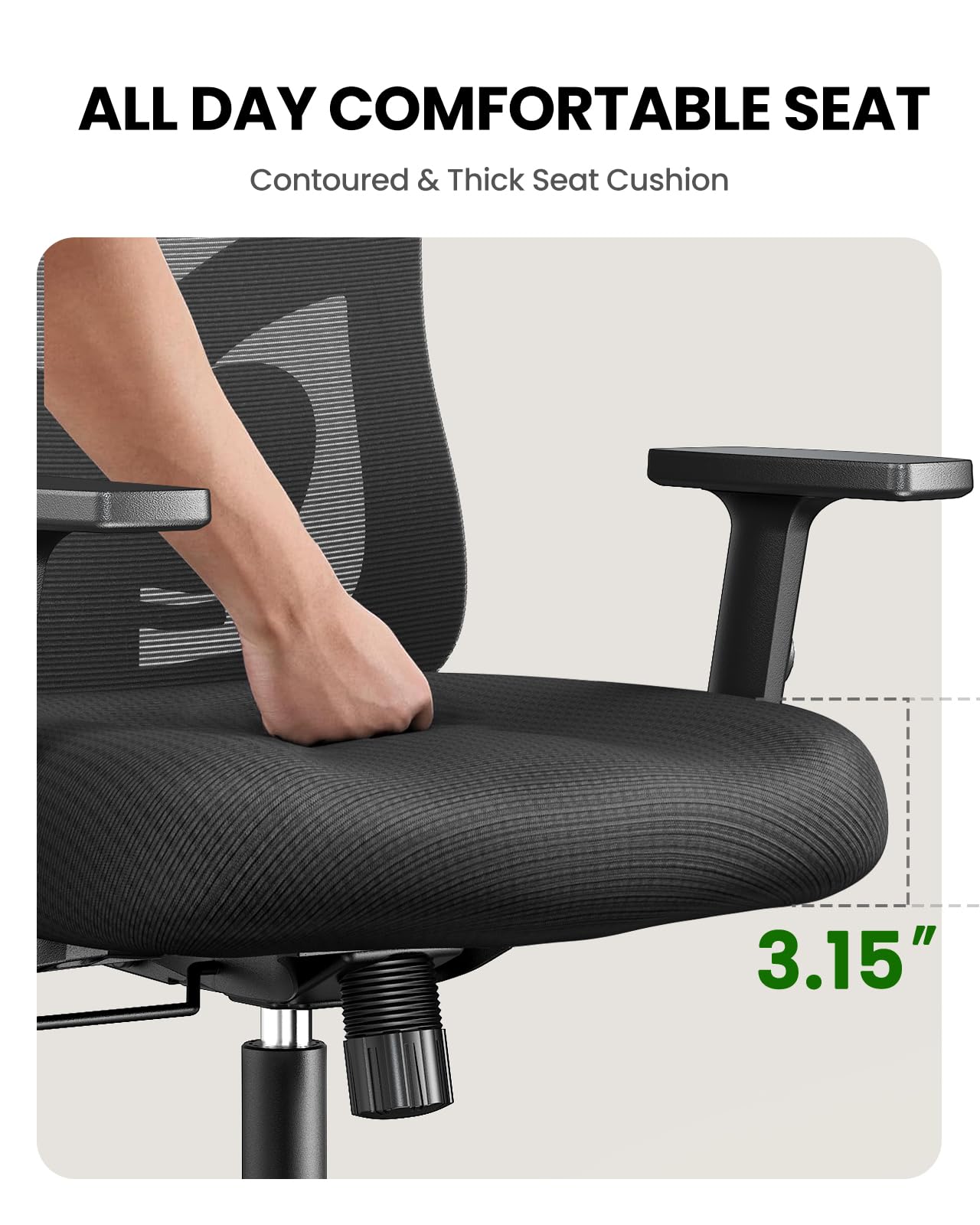 Ergonomic Office Chair with Lumbar Support and Headrest