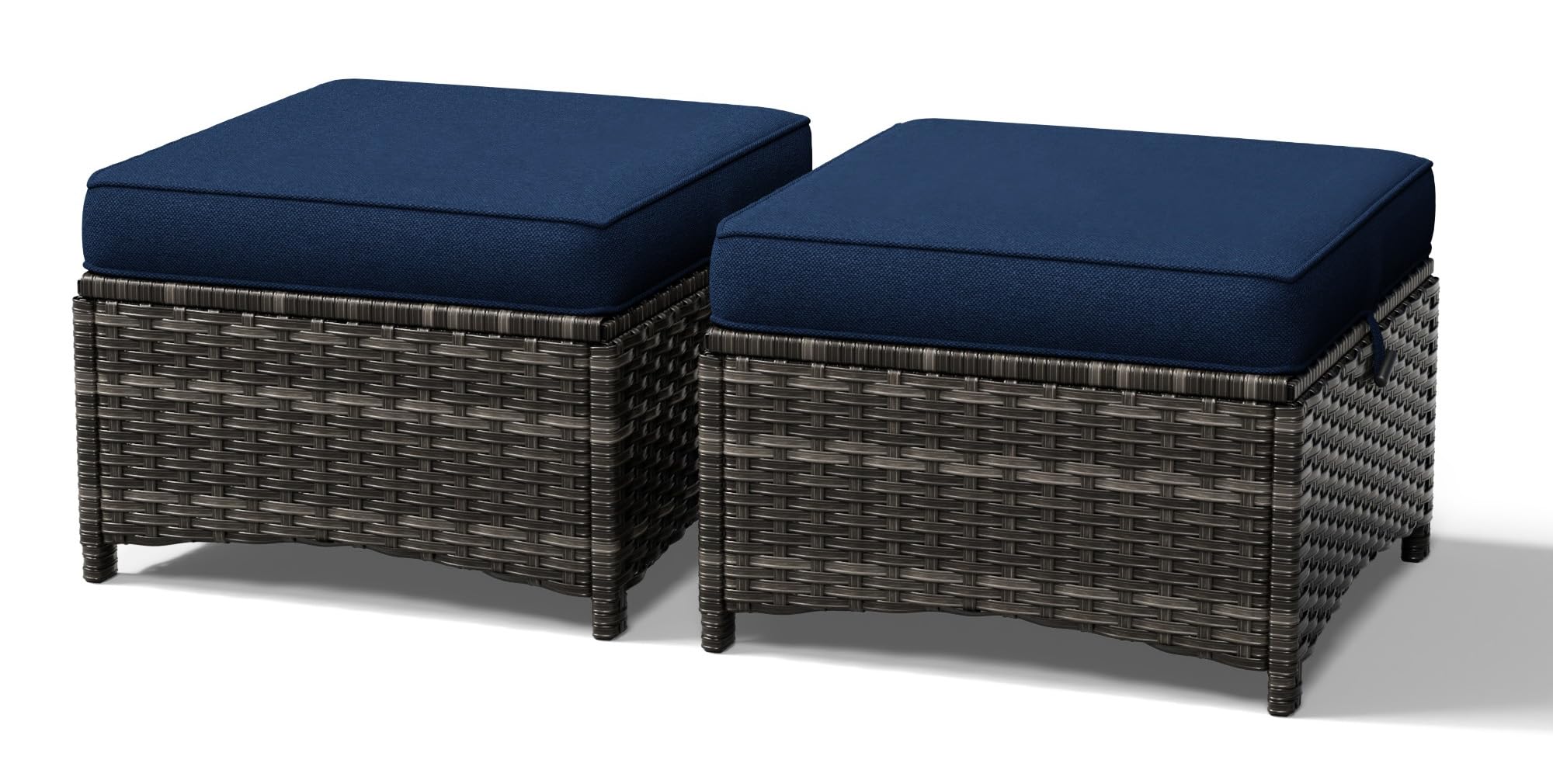 Outdoor Ottoman Set of 2 with Cushions