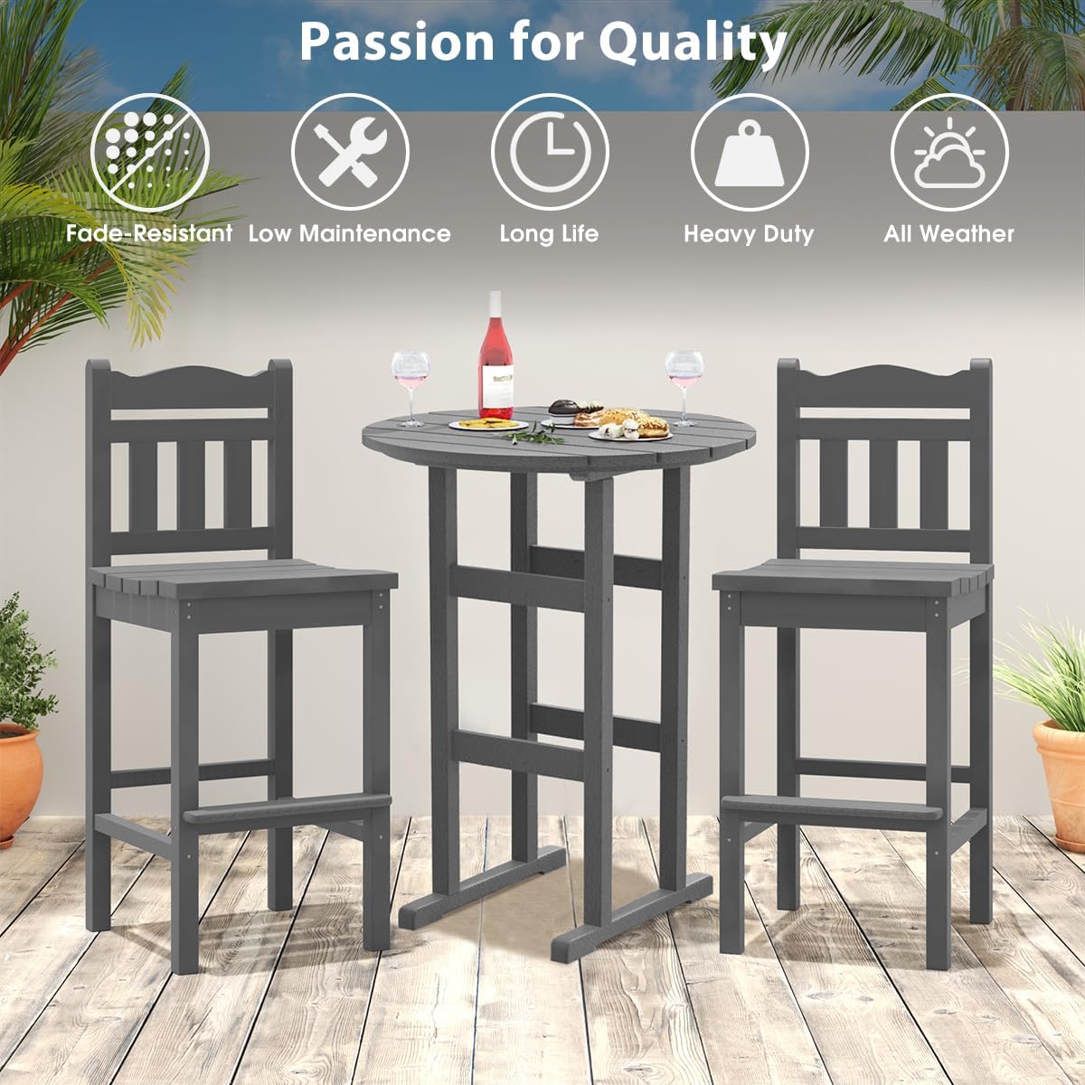 Adirondack Round Bar Table 39 Inch Height