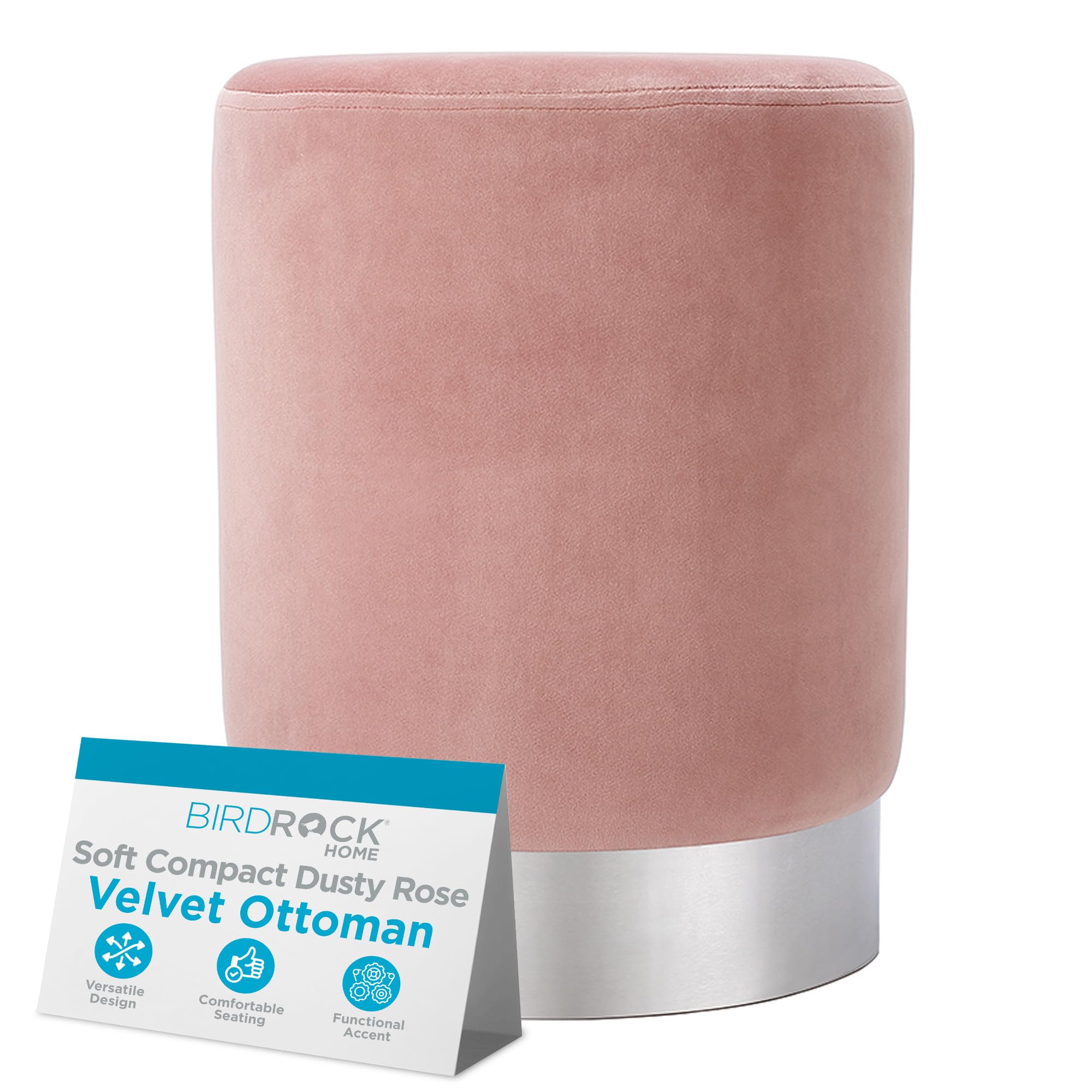 Round Ottoman Foot Stool - Soft Padded Compact Footrest