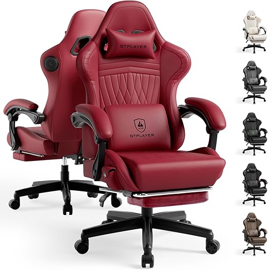 Music Gaming Chair with Built-in Speakers and Bluetooth