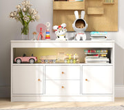 Kids Toy Storage Cabinet with Drawers and Shelves