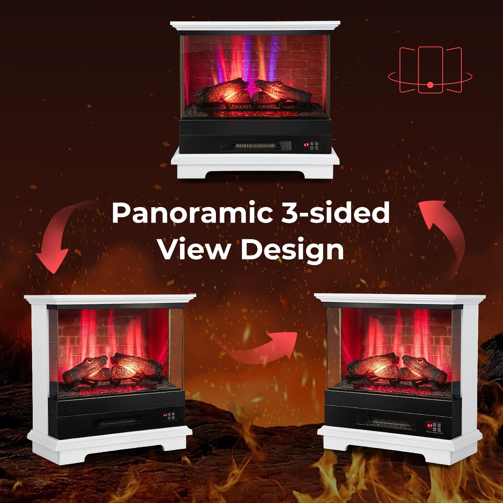 27" Electric Fireplace with Remote