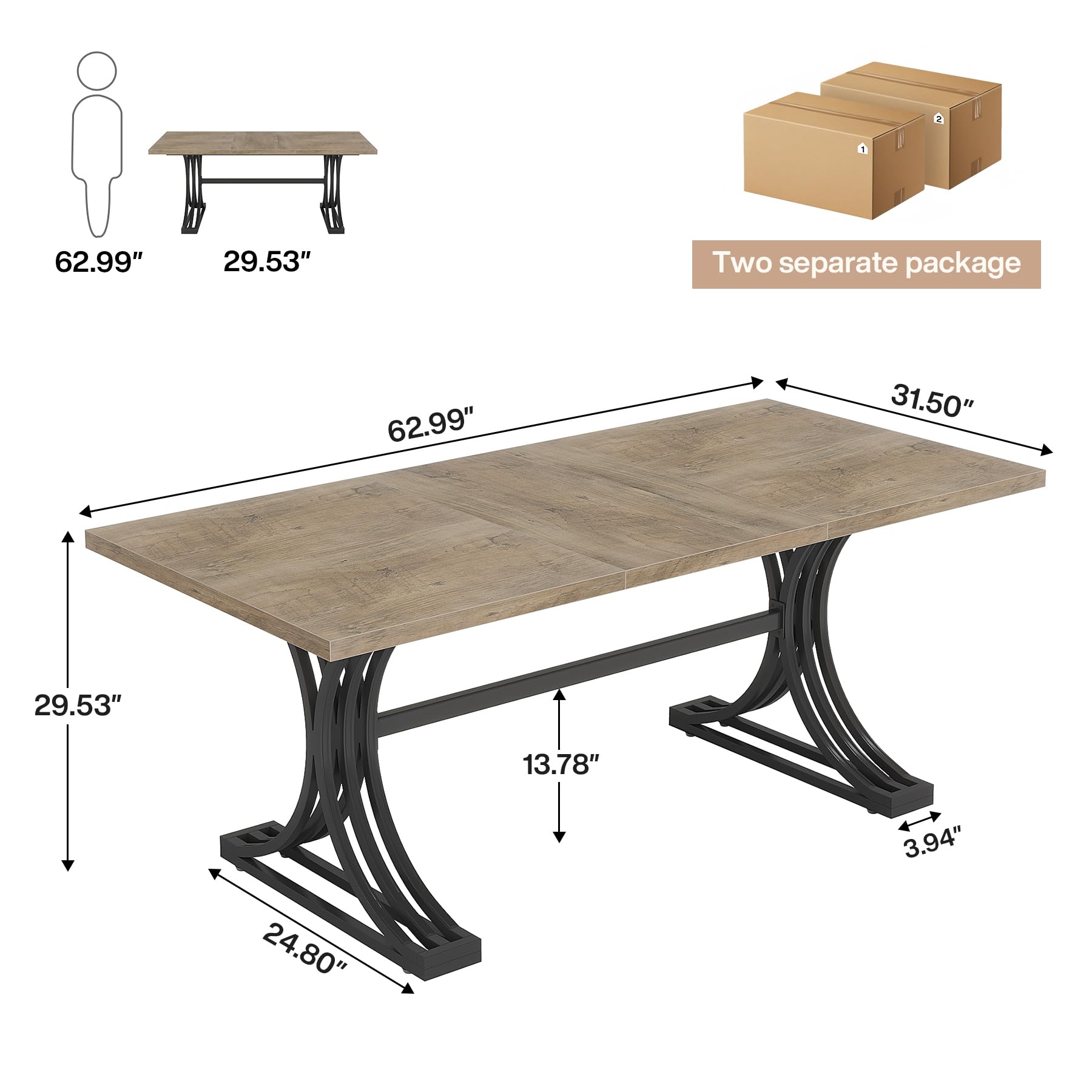 10.5FT Conference Table for 8-10 People