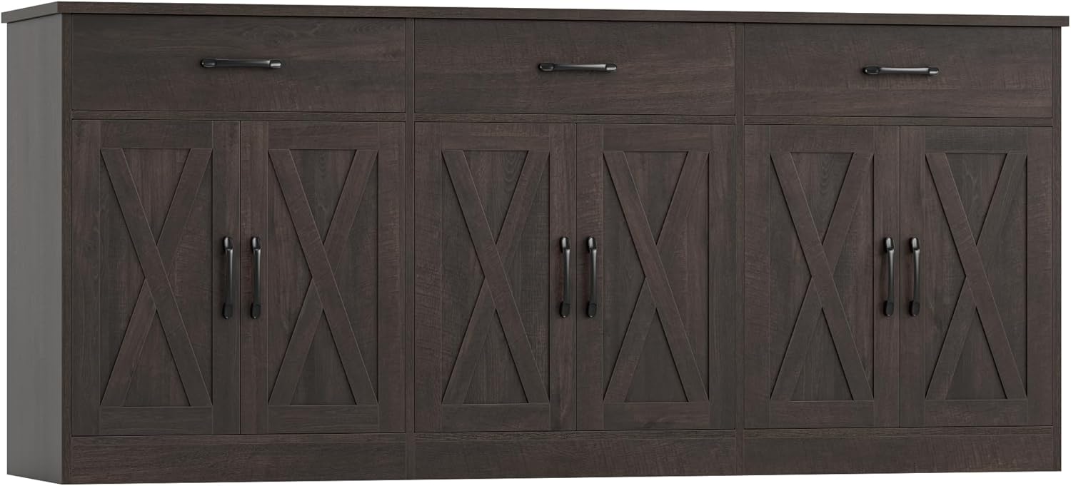 71" Farmhouse Sideboard Buffet Cabinet with Storage